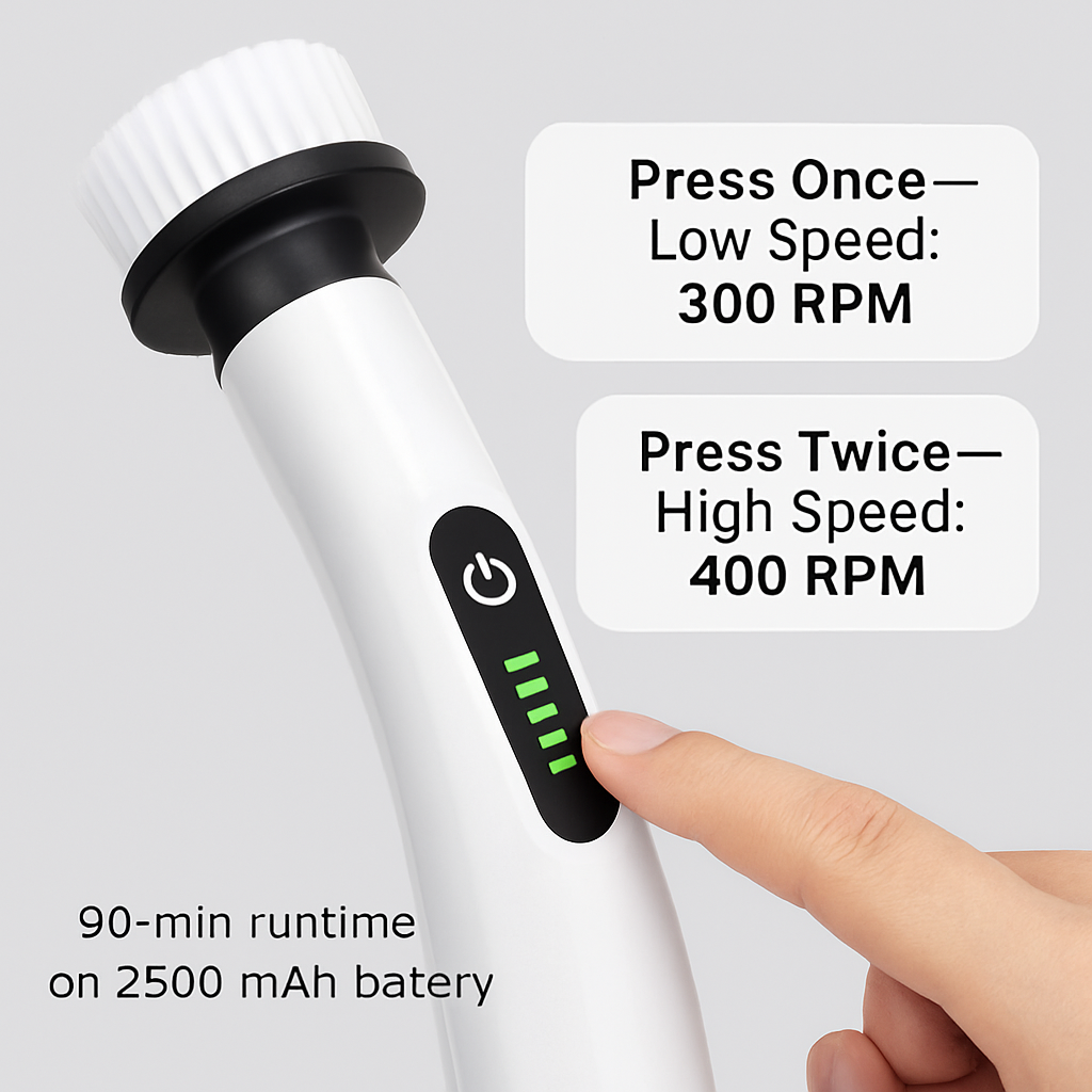 Electric Spin Scrubber Cordless Telescopic Cleaning Brush