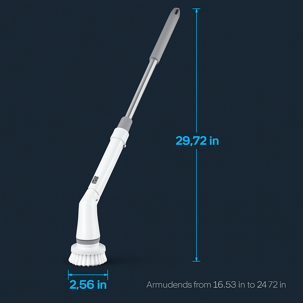 Electric Spin Scrubber with Telescopic Arm and 6 Heads