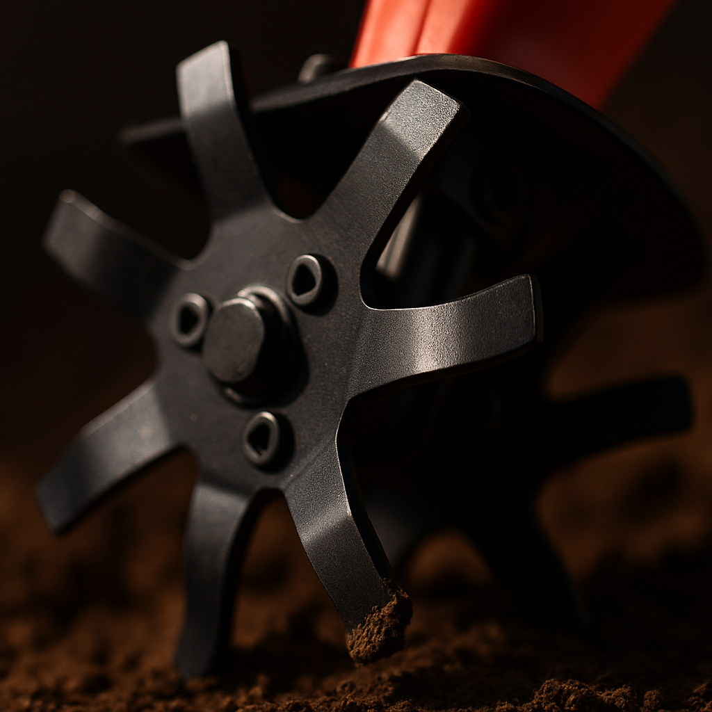 Cordless Tiller Cultivator with 4-Blade Tines