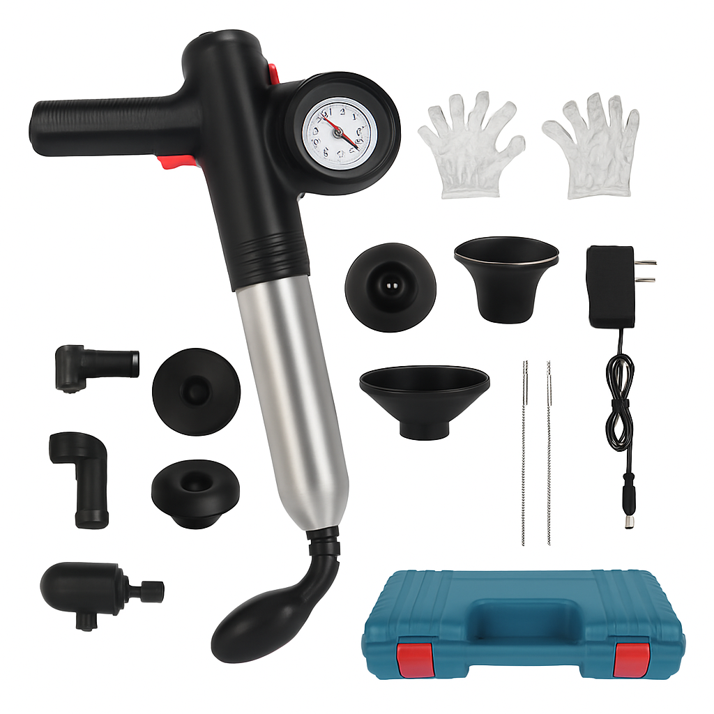 Electric Toilet Plunger with Real-Time Pressure Display