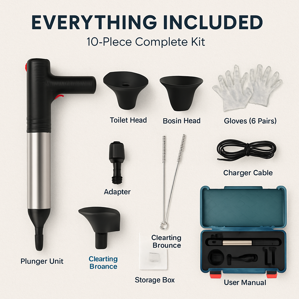 Electric Toilet Plunger with Real-Time Pressure Display