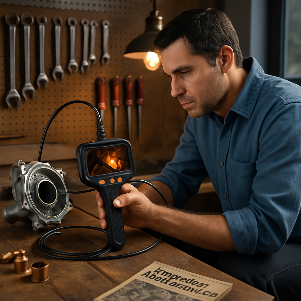 Articulating Borescope Inspection Camera with Light