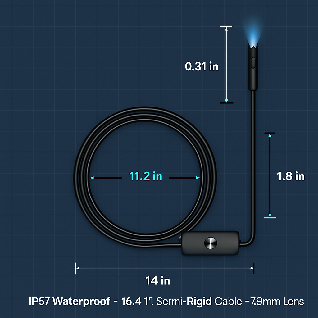Endoscope Camera with Dual Lenses for Tight Space Inspection