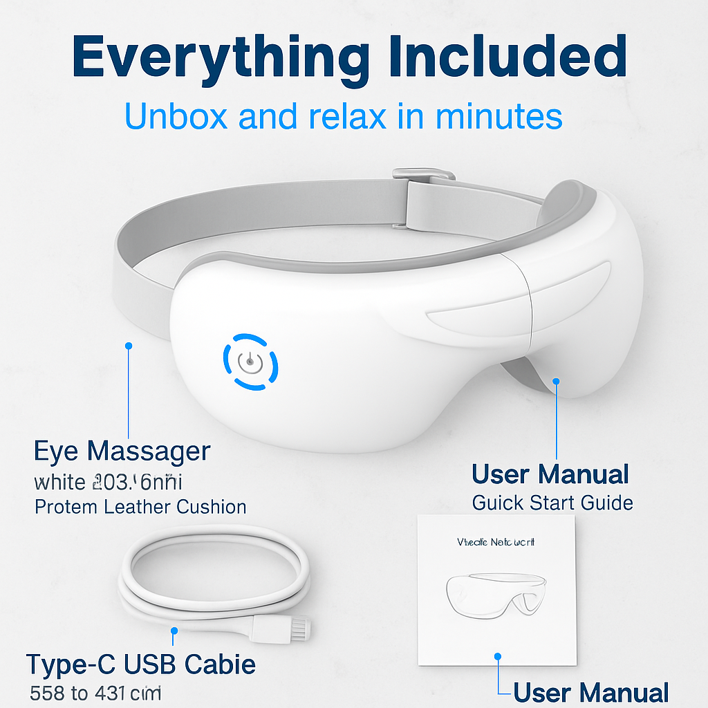 Eye Massager With Heat, Music, Wireless Mask for Migraines