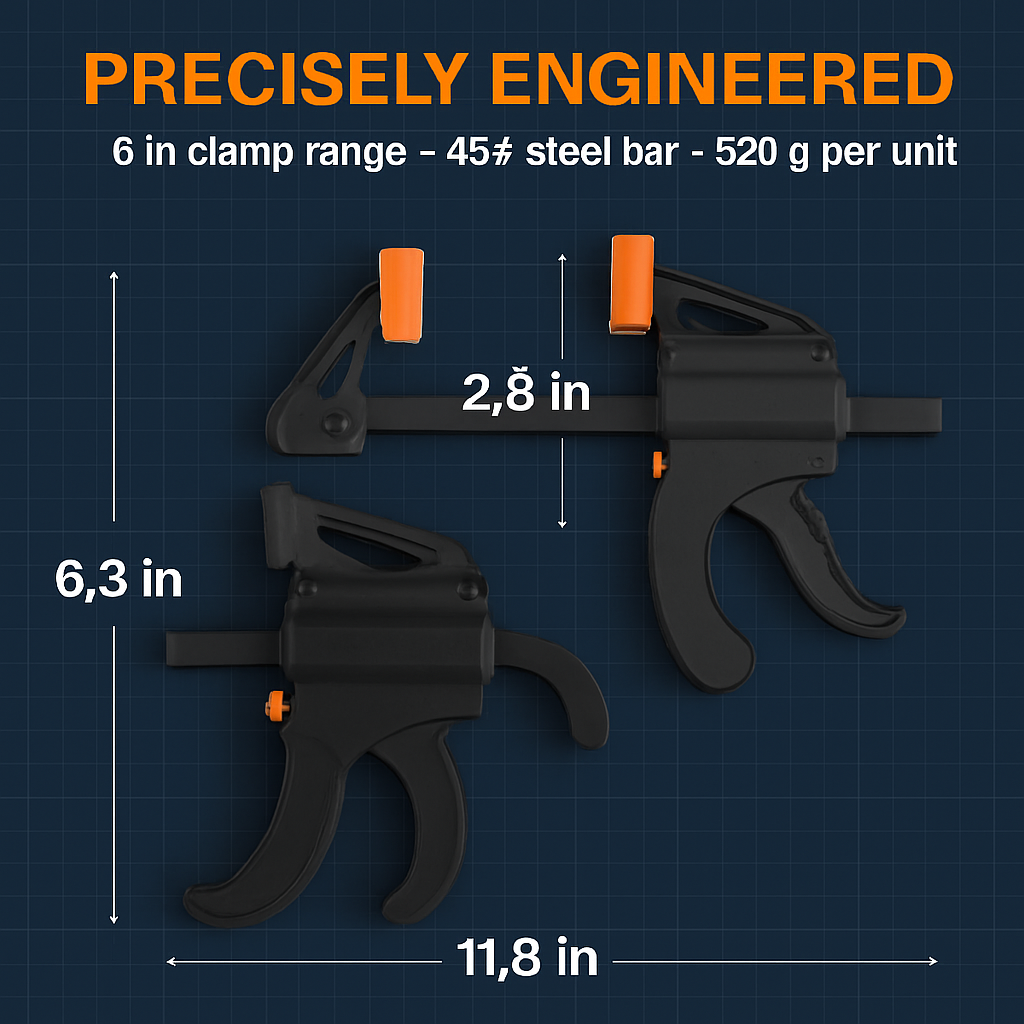 F Clamp Grip Set for Woodworking - Quick Release Clamps