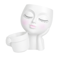 Girl Face Planter Pot with Dual Openings for Succulents