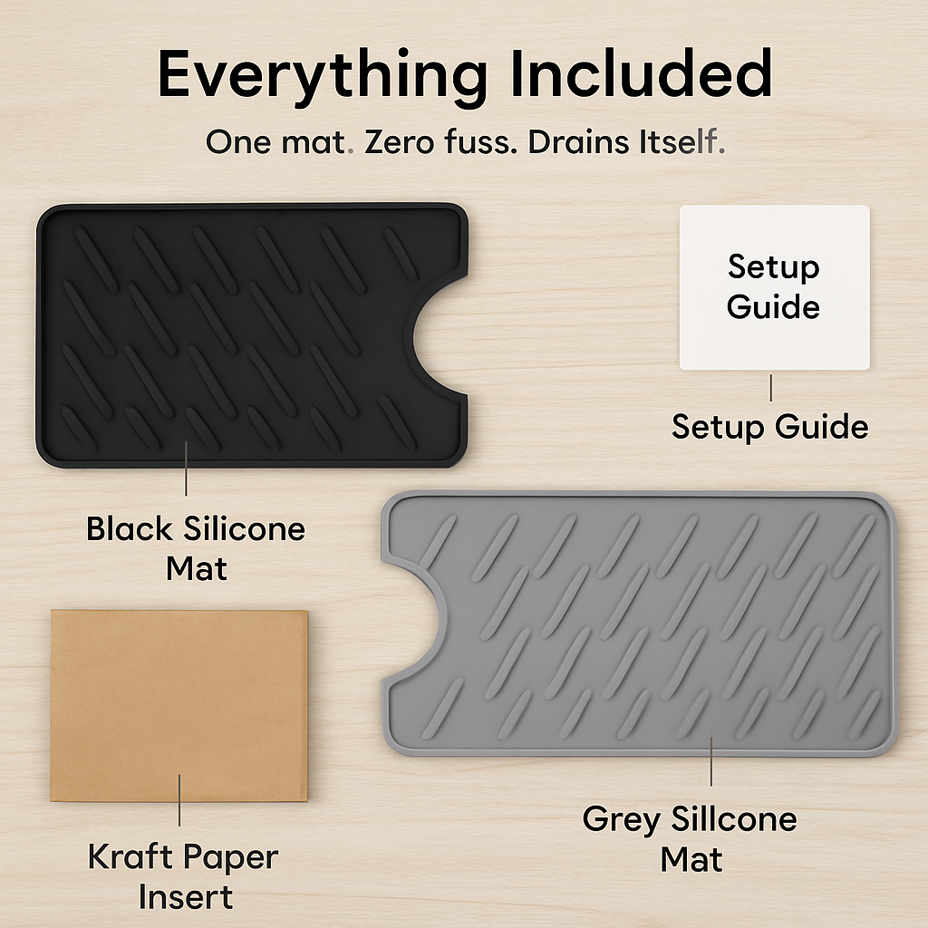 Silicone Faucet Mat for Kitchen Sink Splash Guard