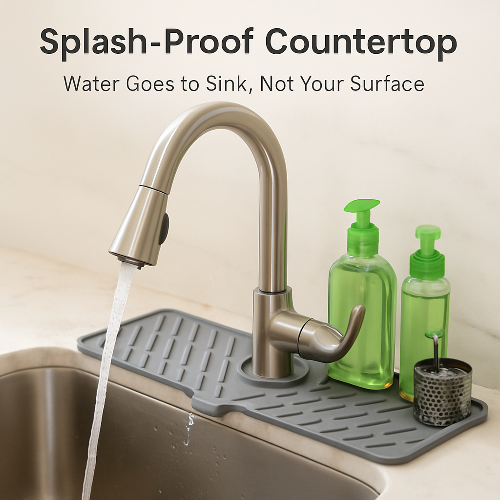 Silicone Faucet Mat for Kitchen Sink Splash Guard