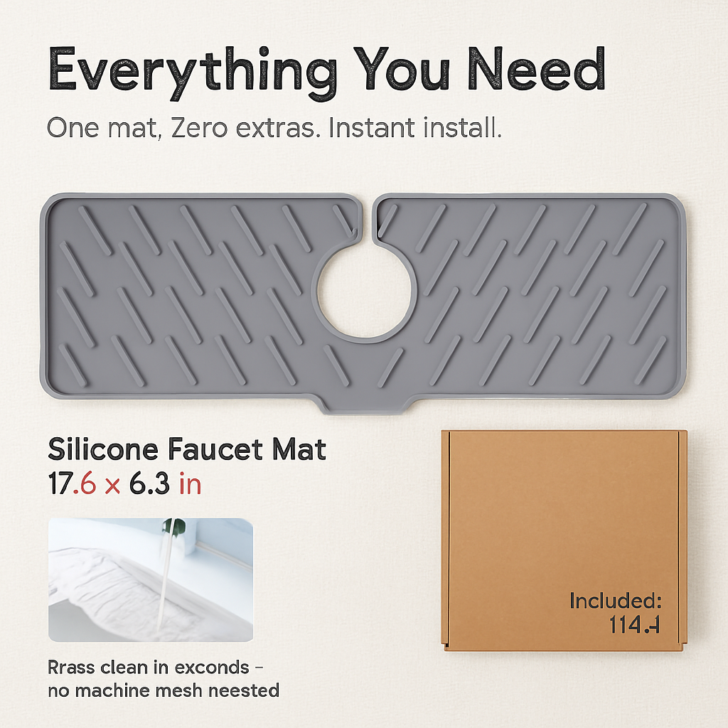 Silicone Faucet Mat for Kitchen Sink Splash Guard