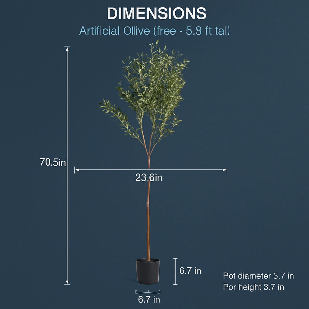 Artificial Olive Tree with Lush Branches and Fruits