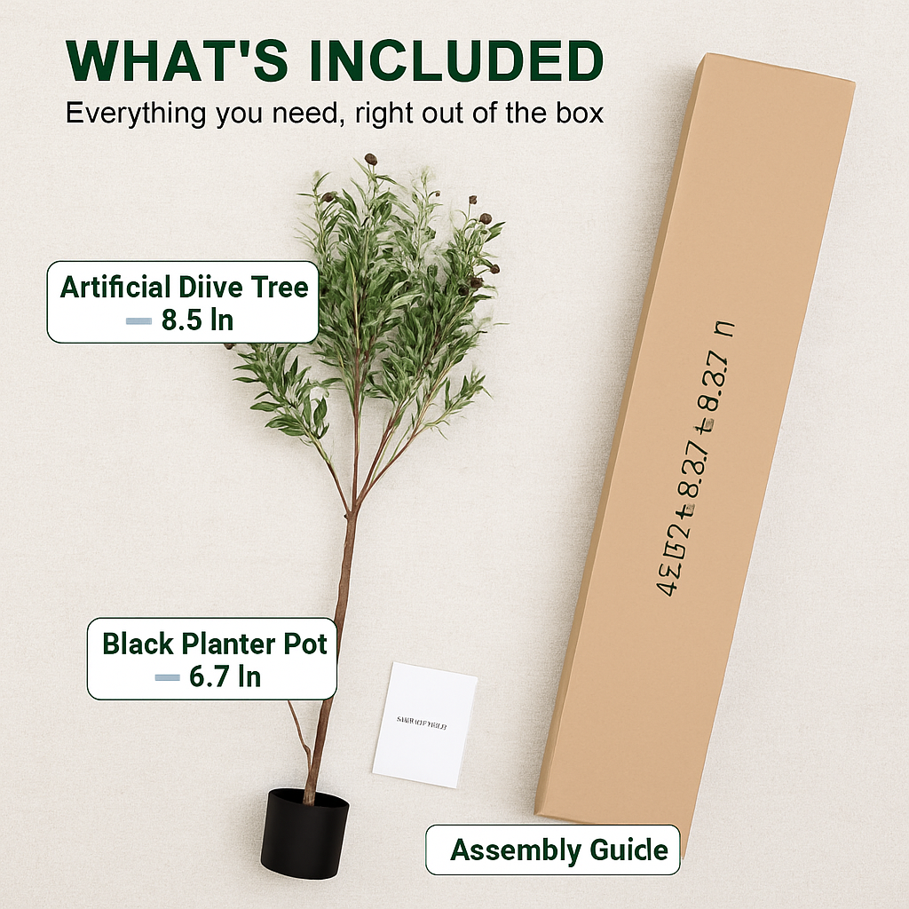 Artificial Olive Tree with Lush Branches and Fruits