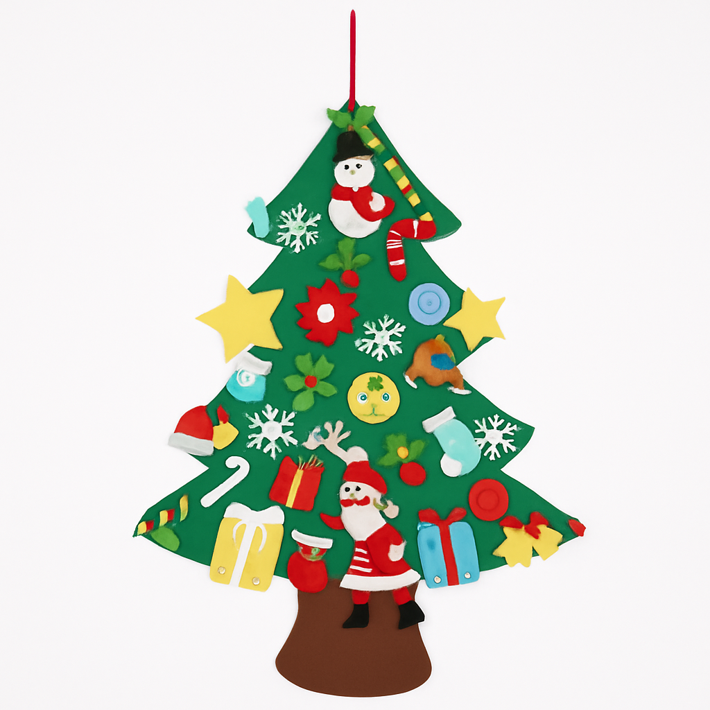 Felt Christmas Tree with Ornaments for Kids