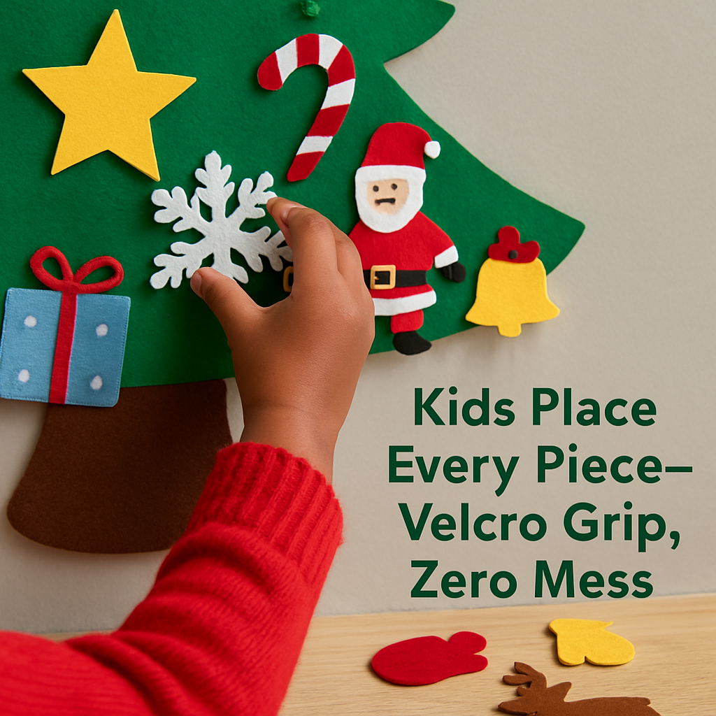 Felt Christmas Tree with Ornaments for Kids