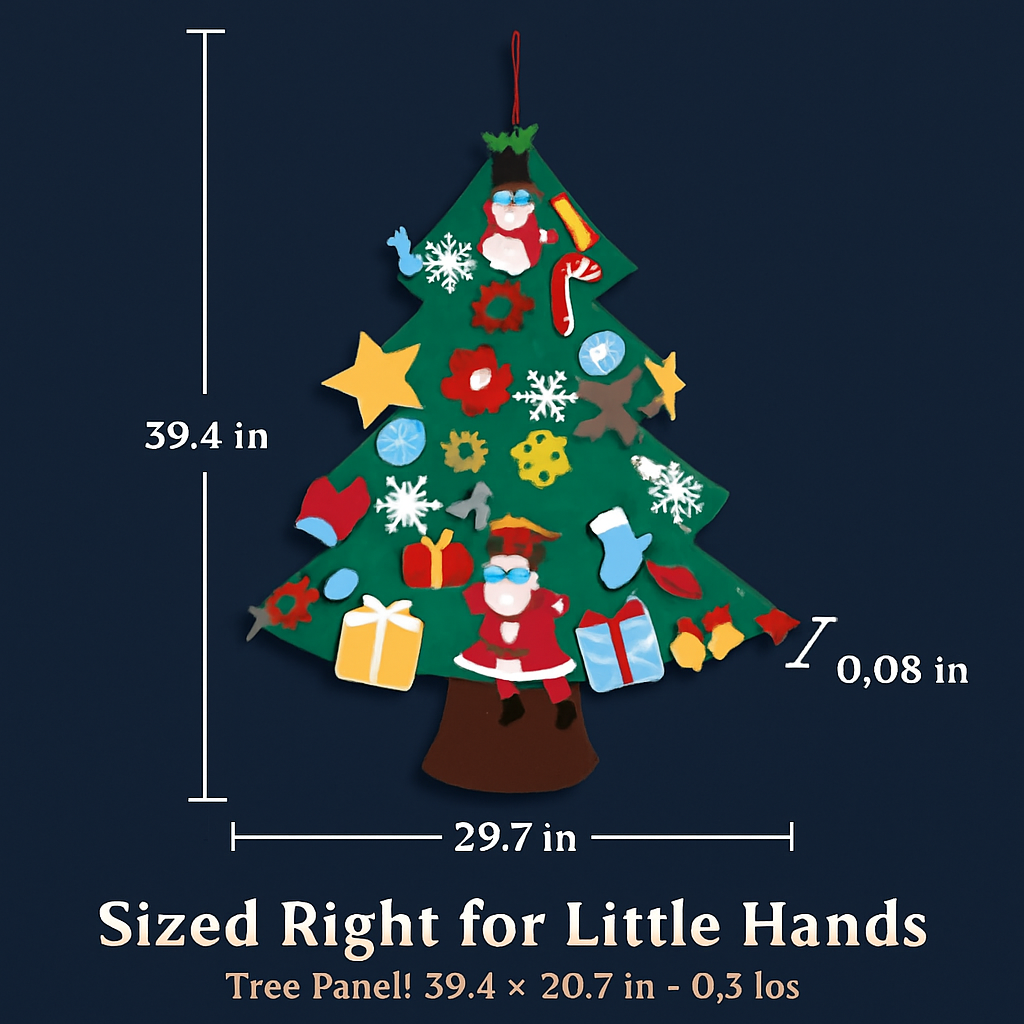 Felt Christmas Tree with Ornaments for Kids