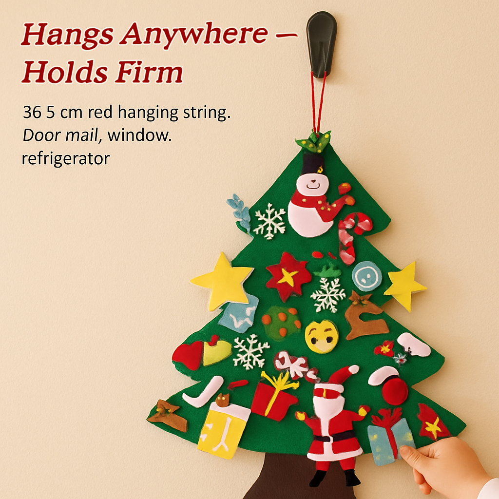 Felt Christmas Tree with Ornaments for Kids