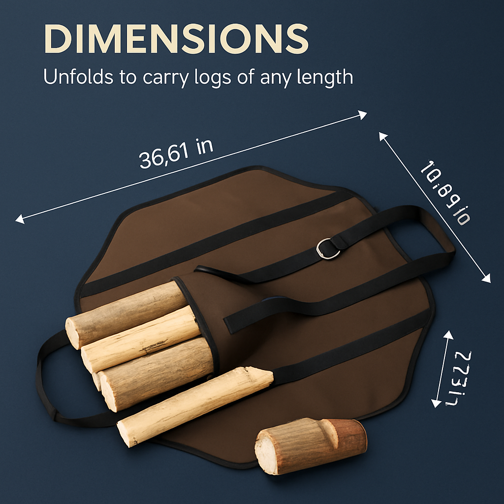 Firewood Carrier Bag with Handle for Indoor Outdoor Use