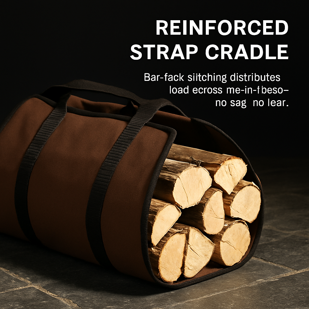 Firewood Carrier Bag with Handle for Indoor Outdoor Use
