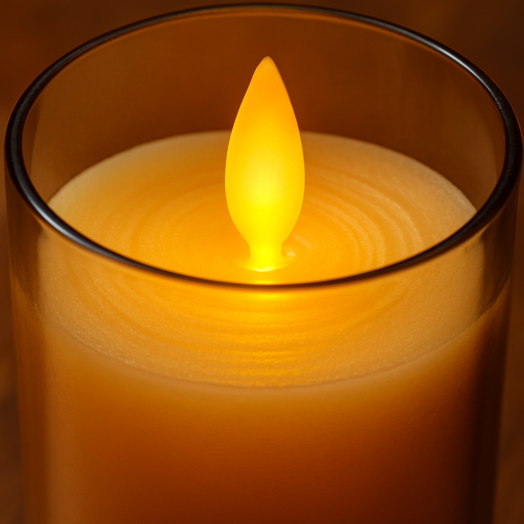 Flameless Battery-Operated Glass Pillar Candles with Remote