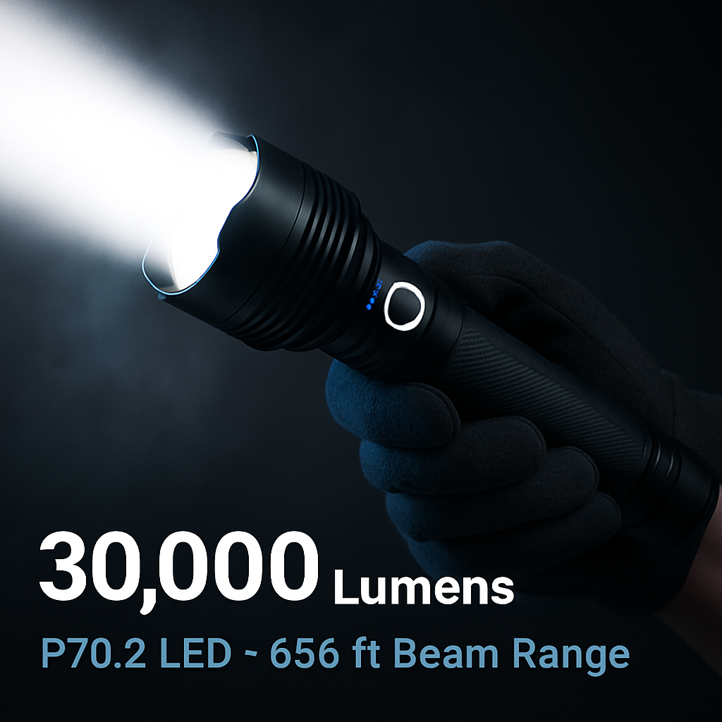 LED Tactical Flashlight: Rechargeable, Zoomable, 3 Modes