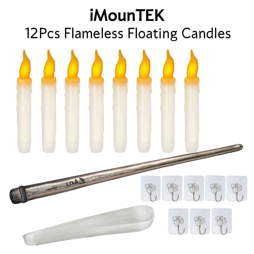 Flameless Floating LED Candles with Remote Wand
