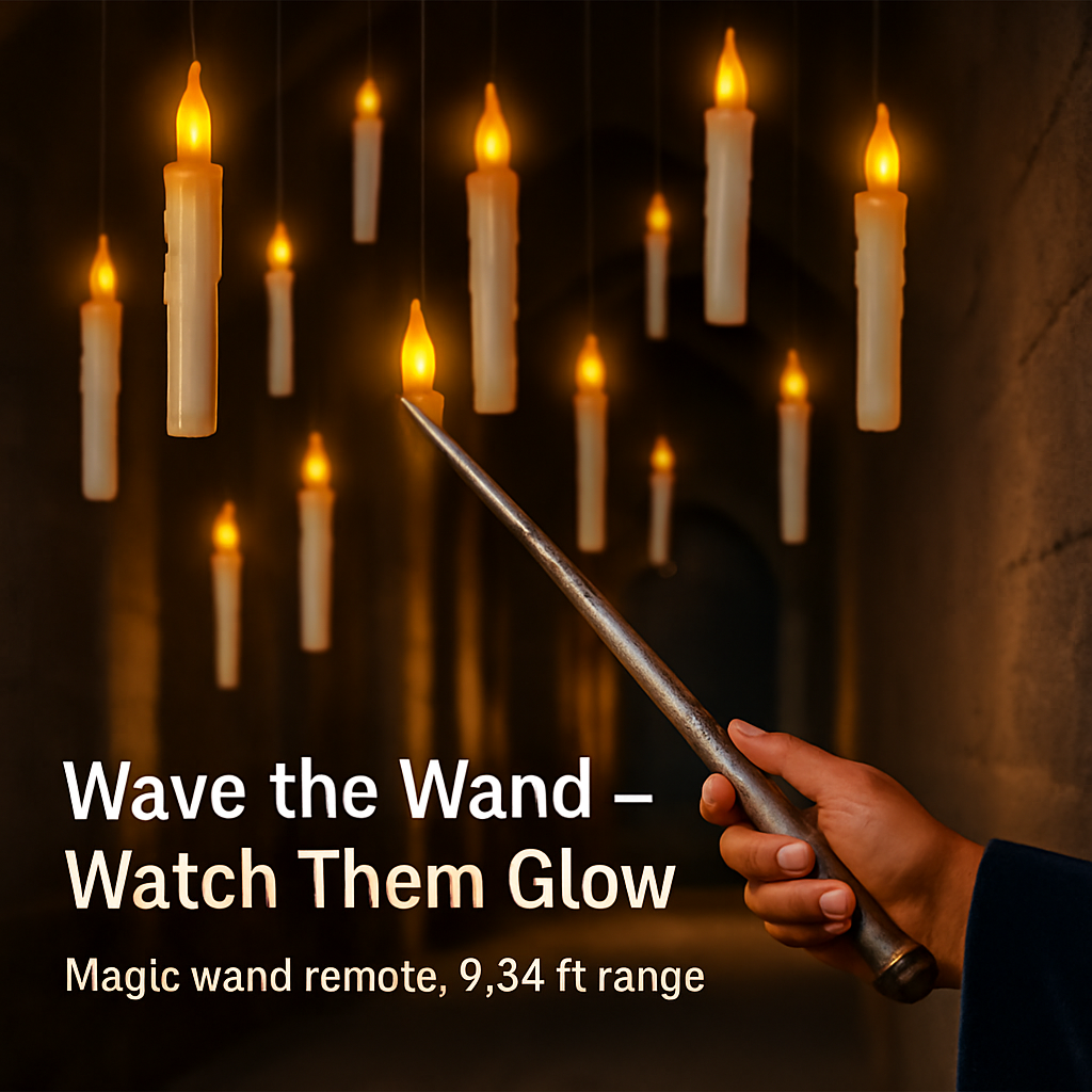 Flameless Floating LED Candles with Remote Wand