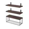 2-in-1 Floating Shelves with Storage Basket