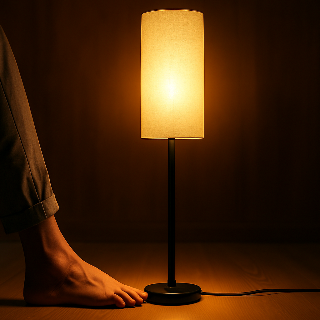 Tall Floor Lamp with Shade, Warm Yellow Light