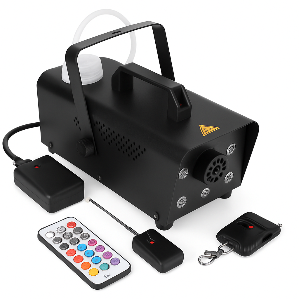 Fog Machine with Multi-Color Lighting for Parties