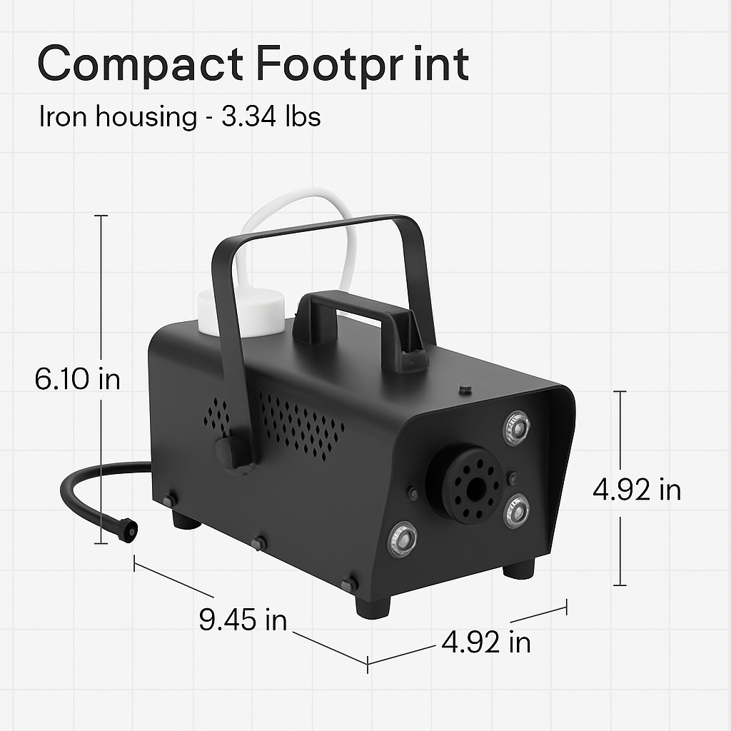 Fog Machine with Multi-Color Lighting for Parties