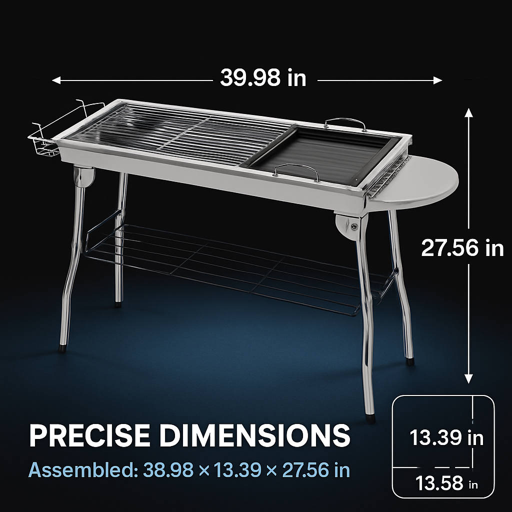 Foldable Charcoal BBQ Grill for Picnic and Camping