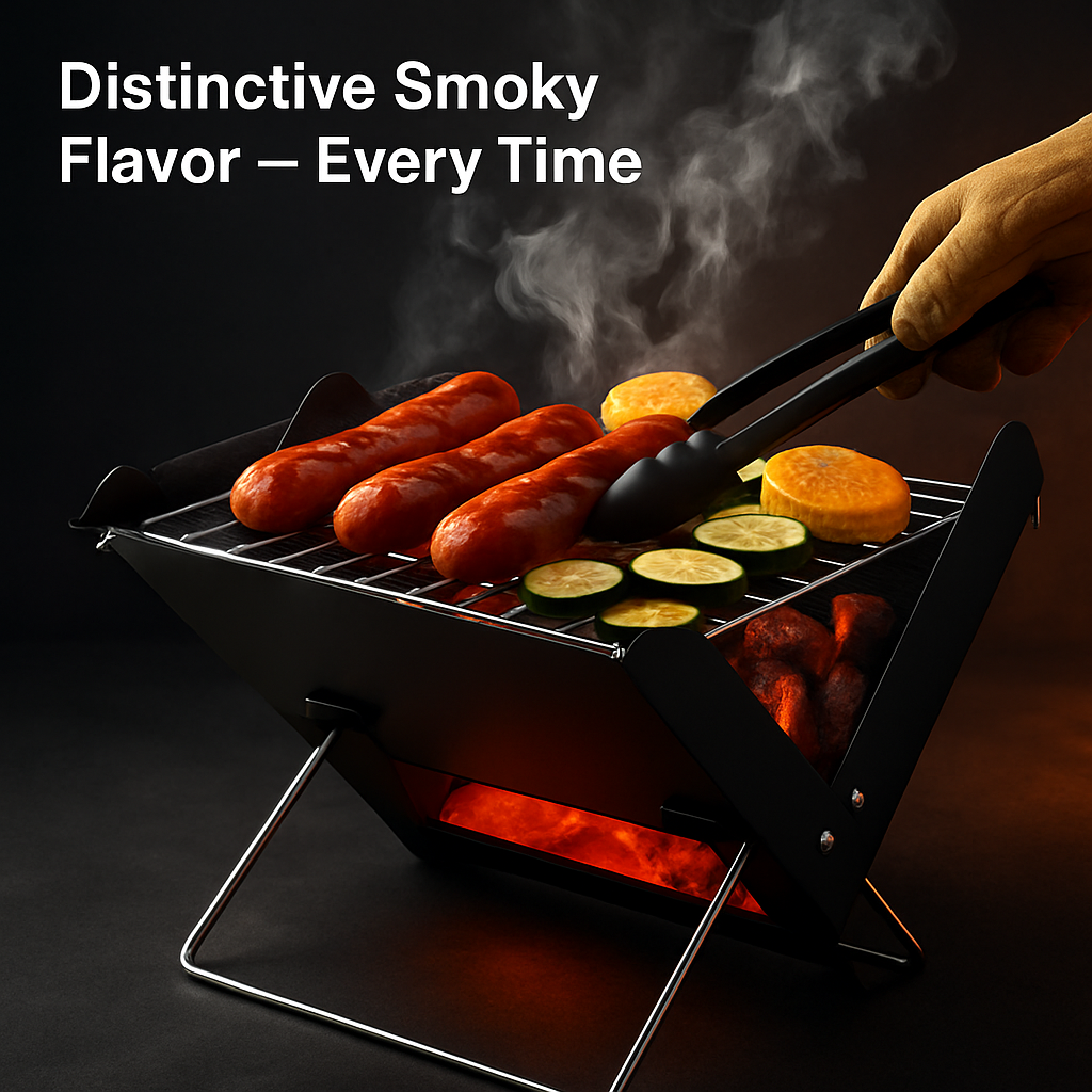 Foldable Charcoal BBQ Grill Portable X-Shape Tabletop