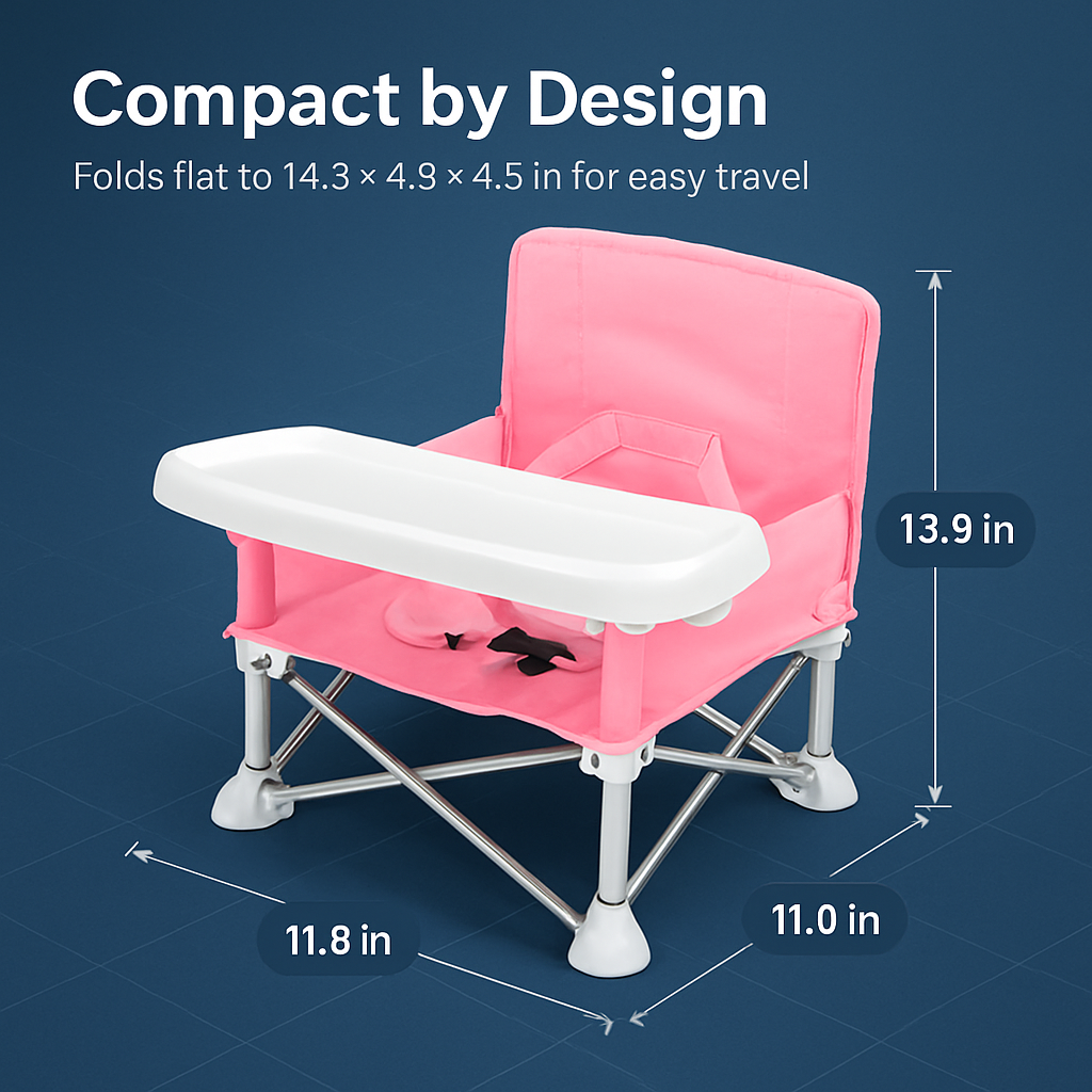 Travel Booster Seat with Detachable Tray for Baby