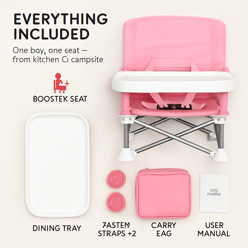Travel Booster Seat with Detachable Tray for Baby