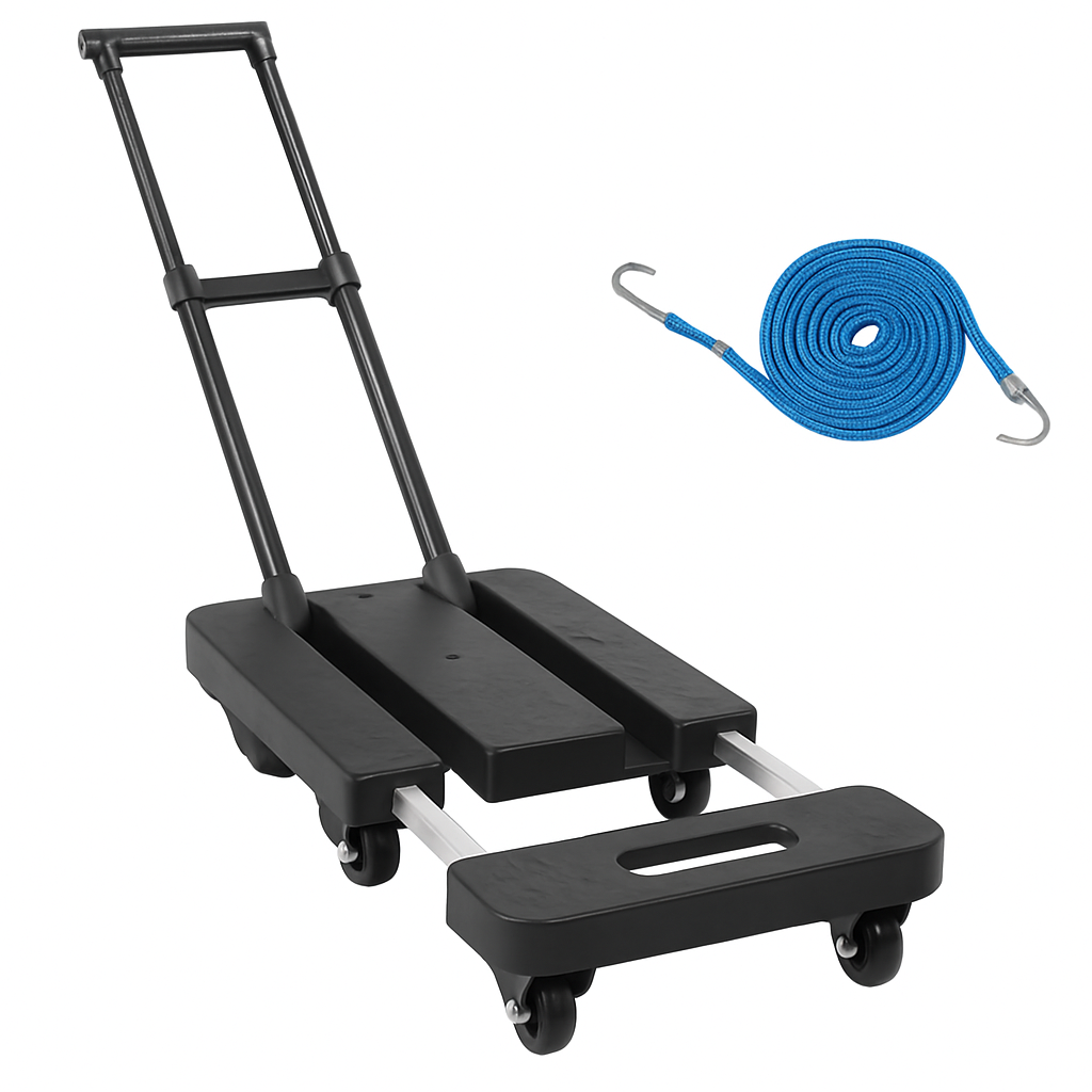 Folding Hand Truck with Telescopic Handle and 6 Wheels