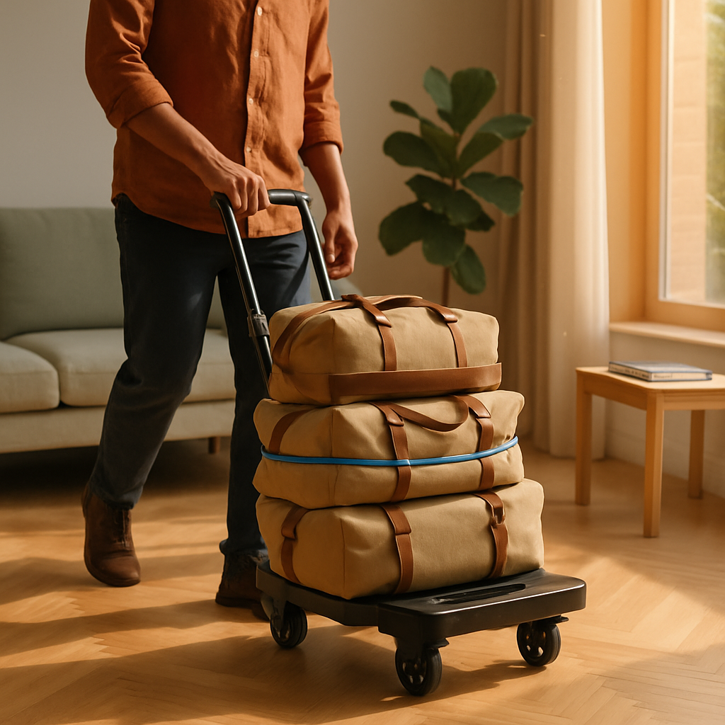 Folding Hand Truck with Telescopic Handle and 6 Wheels