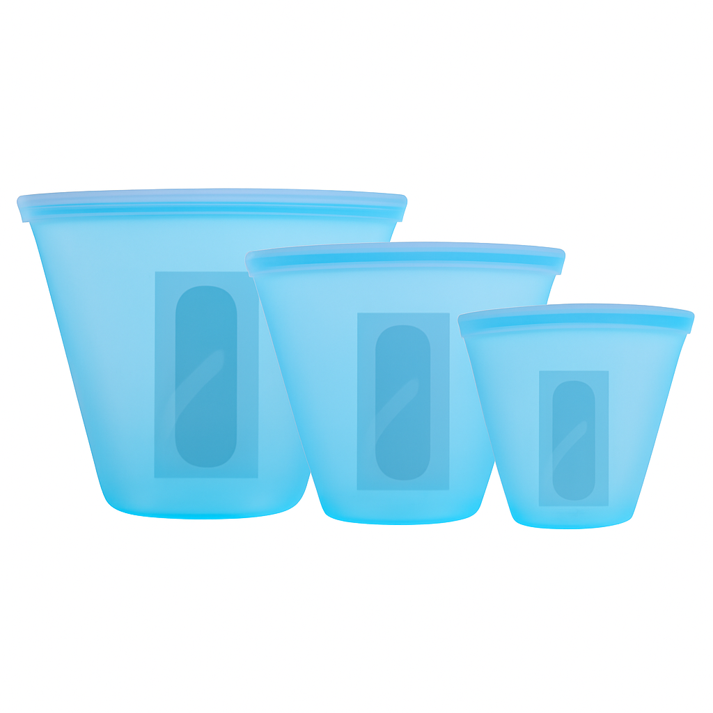 Silicone Food Storage Bags Set - Leakproof & Reusable