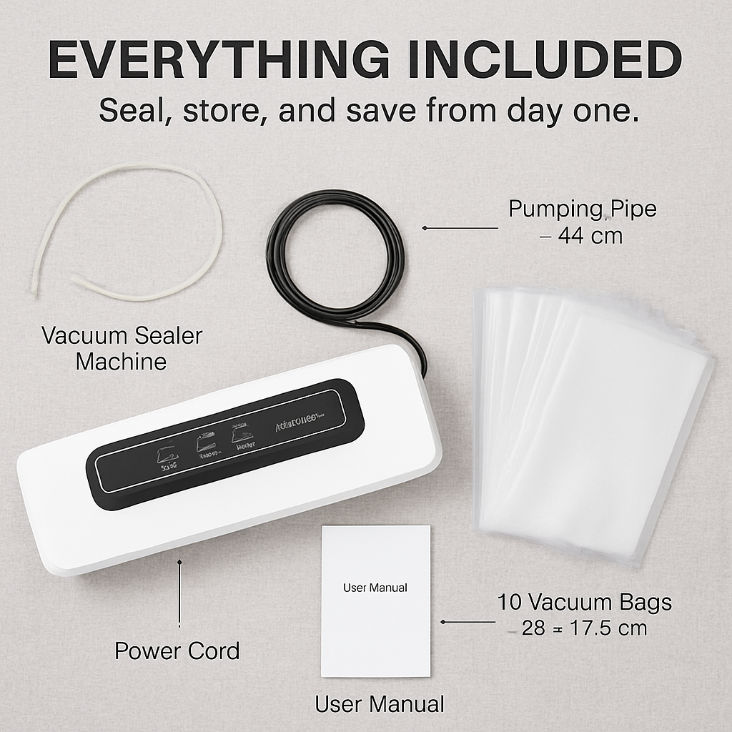 Vacuum Sealer Machine for Fresh Food with 10 Bags
