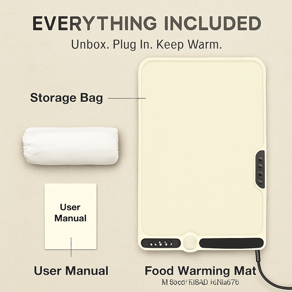 Silicone Food Warming Mat with 9 Temperature Levels