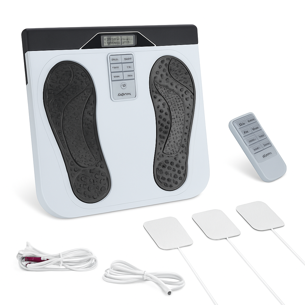 Rechargeable EMS Foot Massager for Neuropathy TENS Stimulator With 10Modes 50Intensities Remote Control For Muscle Relaxation Cramps Circulation Gift