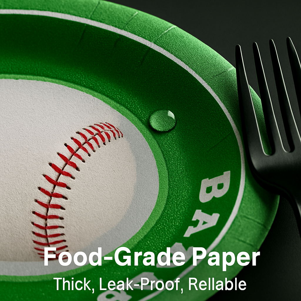 Baseball Party Dinnerware Set for 24 Guests