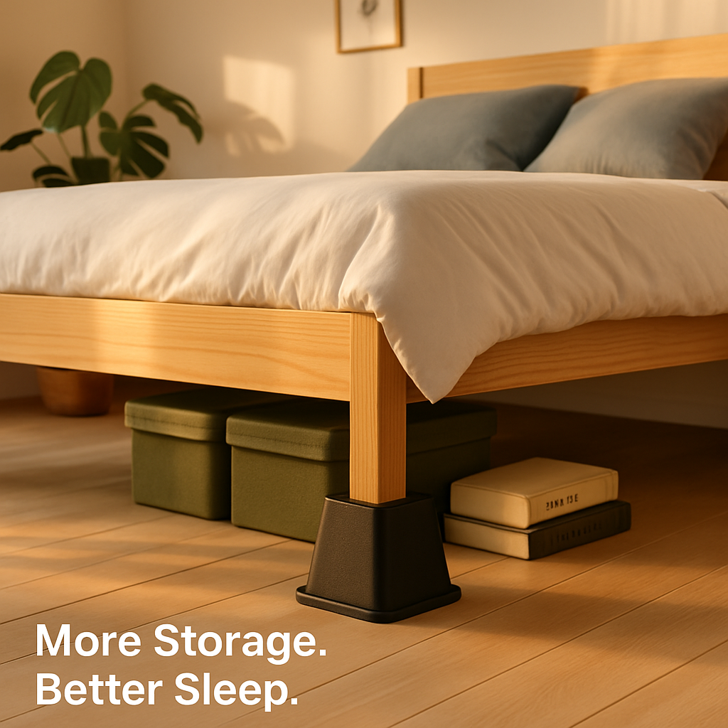 Furniture Risers for Beds and Tables with Adjustable Height