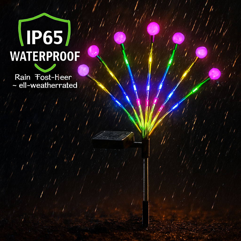 Solar Firefly Path Lights for Garden Decor - 2-Pack