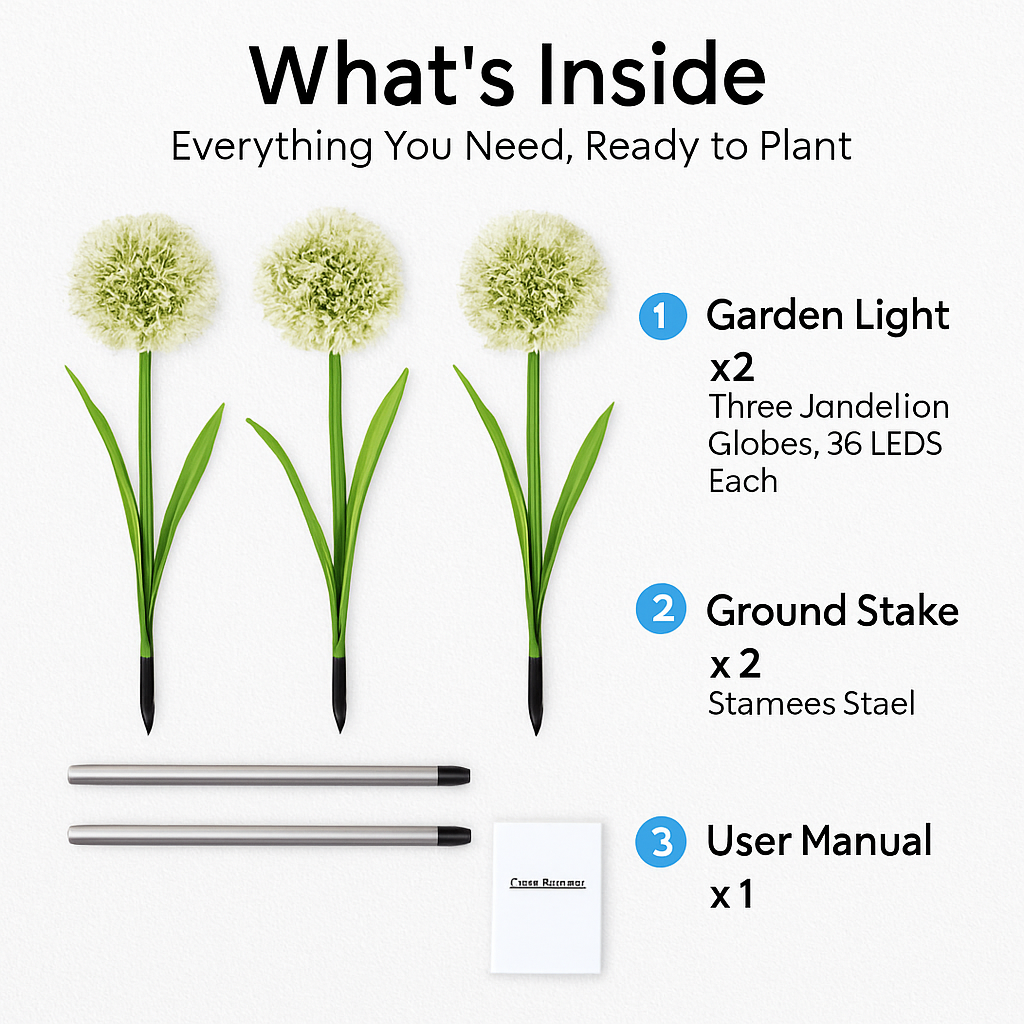 Dandelion Solar Garden Light with Colorful LEDs