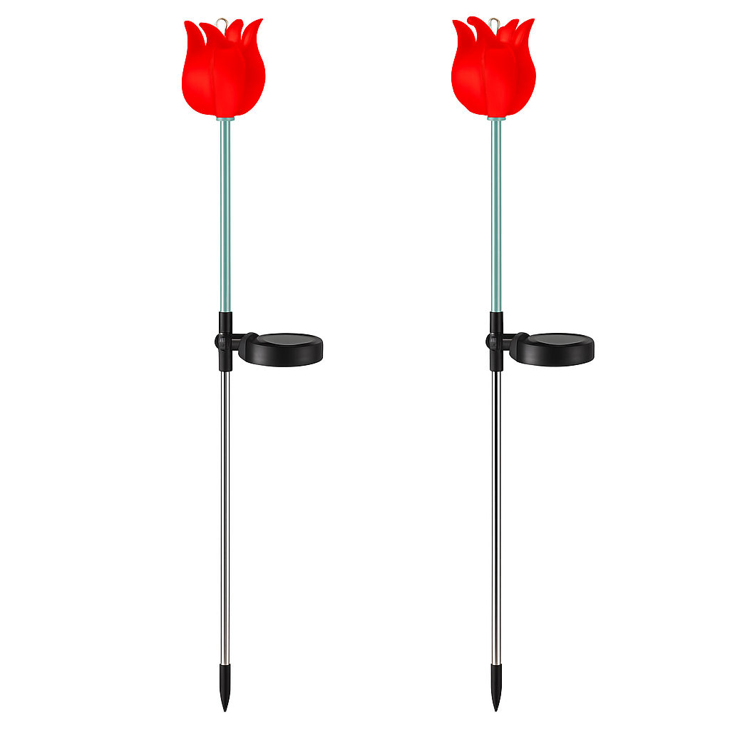 Tulip Wind Mill Solar Garden Light - 2-Pack