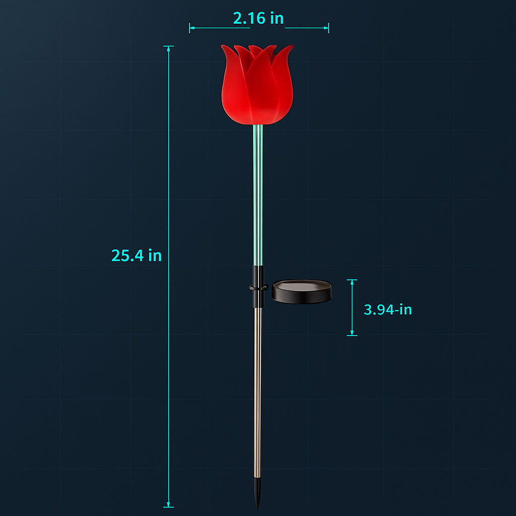 Tulip Wind Mill Solar Garden Light - 2-Pack