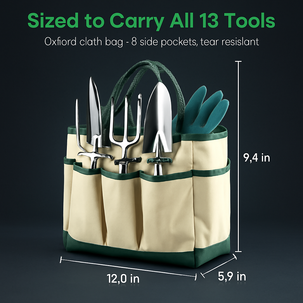 Garden Tool Set - 13Pcs Hand Tools Kit Essentials