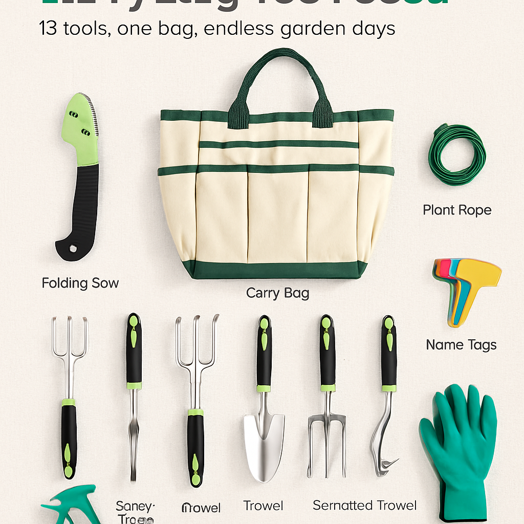 Garden Tool Set - 13Pcs Hand Tools Kit Essentials