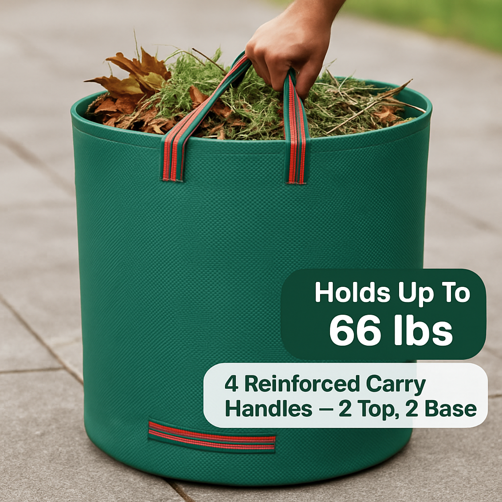 Round Garden Waste Bags - 2 Pack with Handles