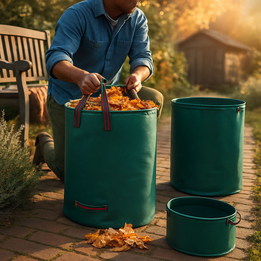 Round Garden Waste Bags - 2 Pack with Handles