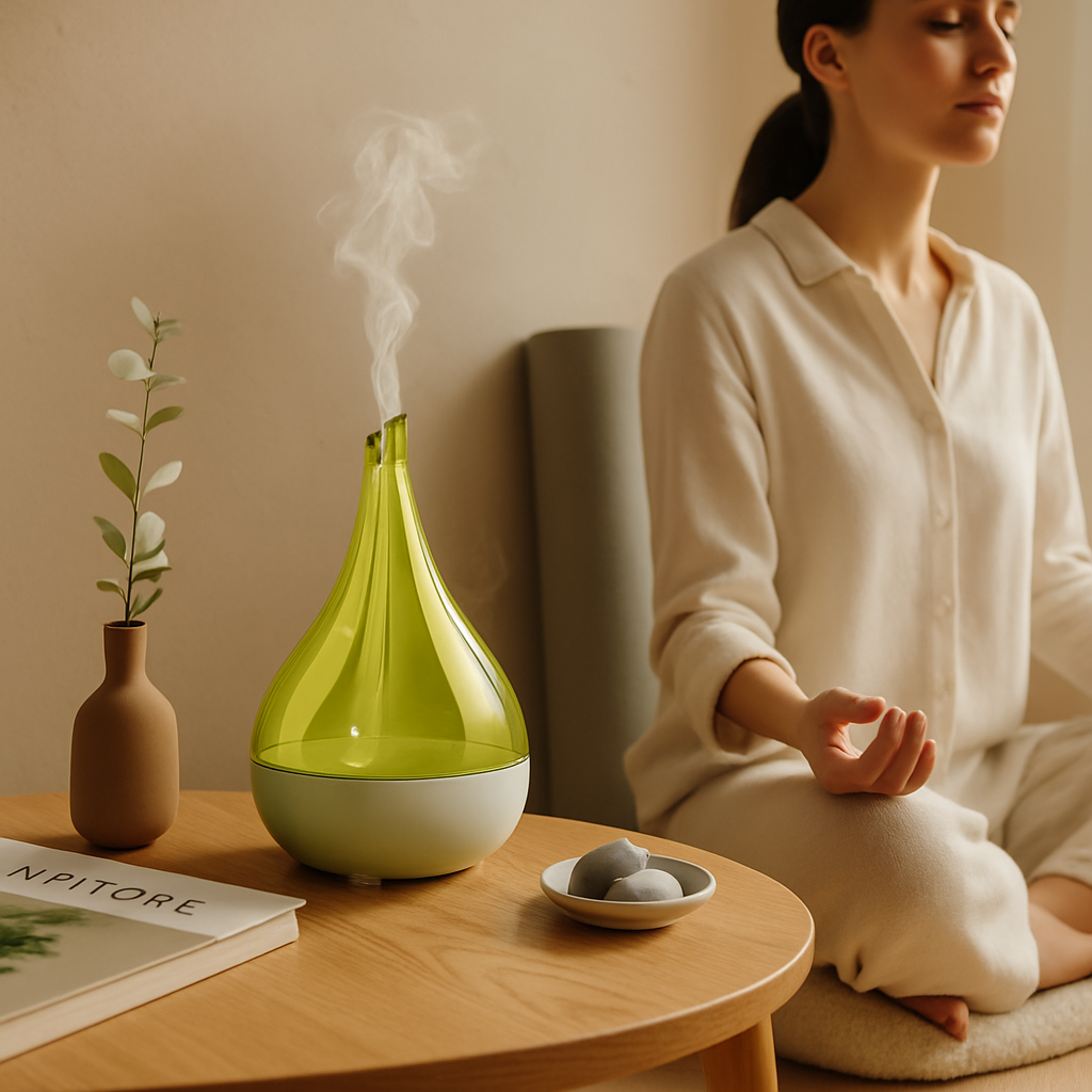 Drop-shaped Cool Mist Humidifier Ultrasonic Aroma Essential Oil Diffuser w/LED Light for Office Home Room Vehicle Study Yoga Spa